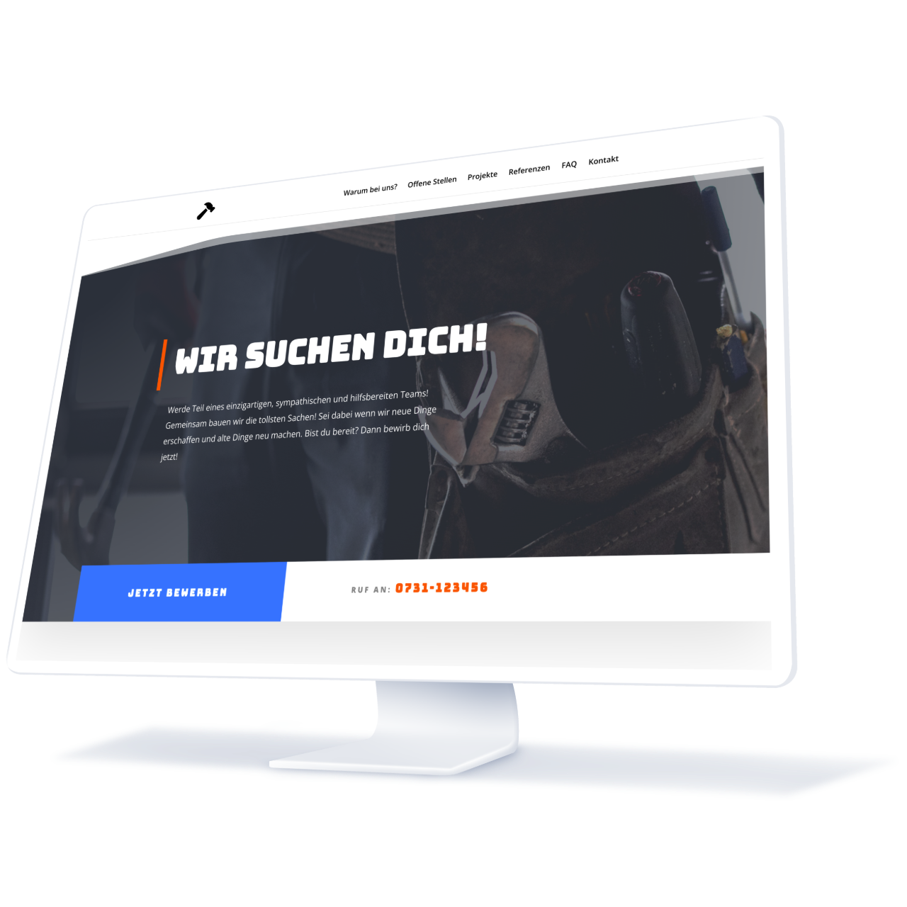 Device Mockup Karriereseite Baugewerbe