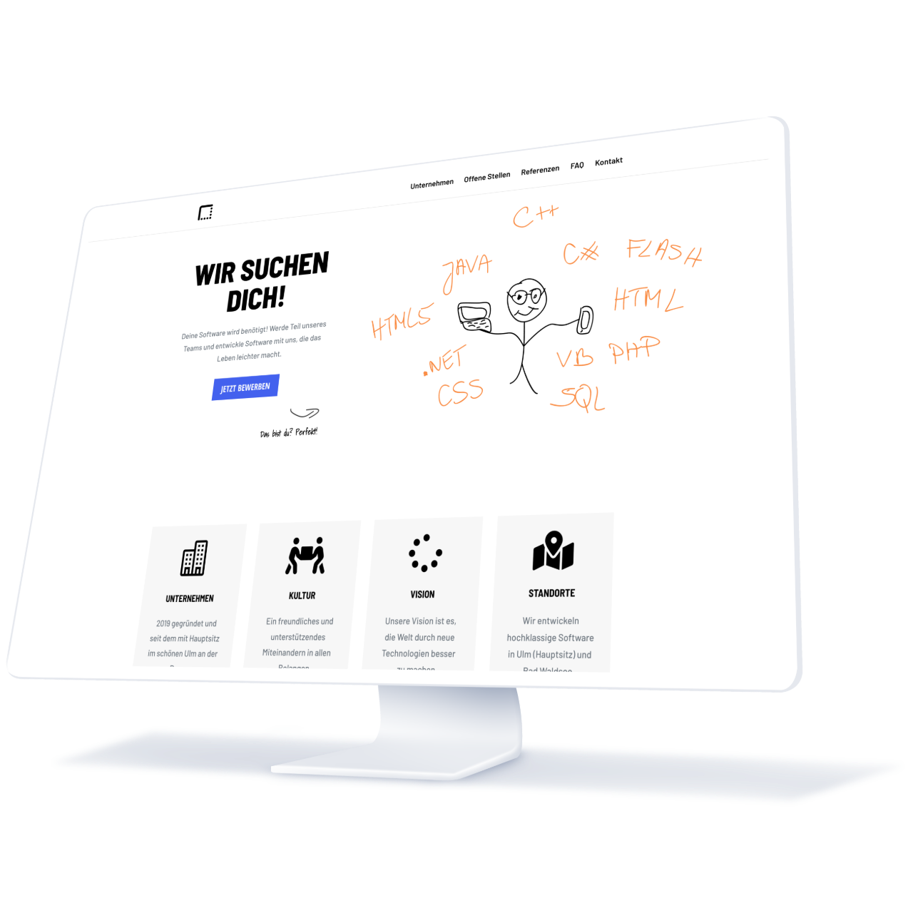Device Mockup Karriereseite Tech